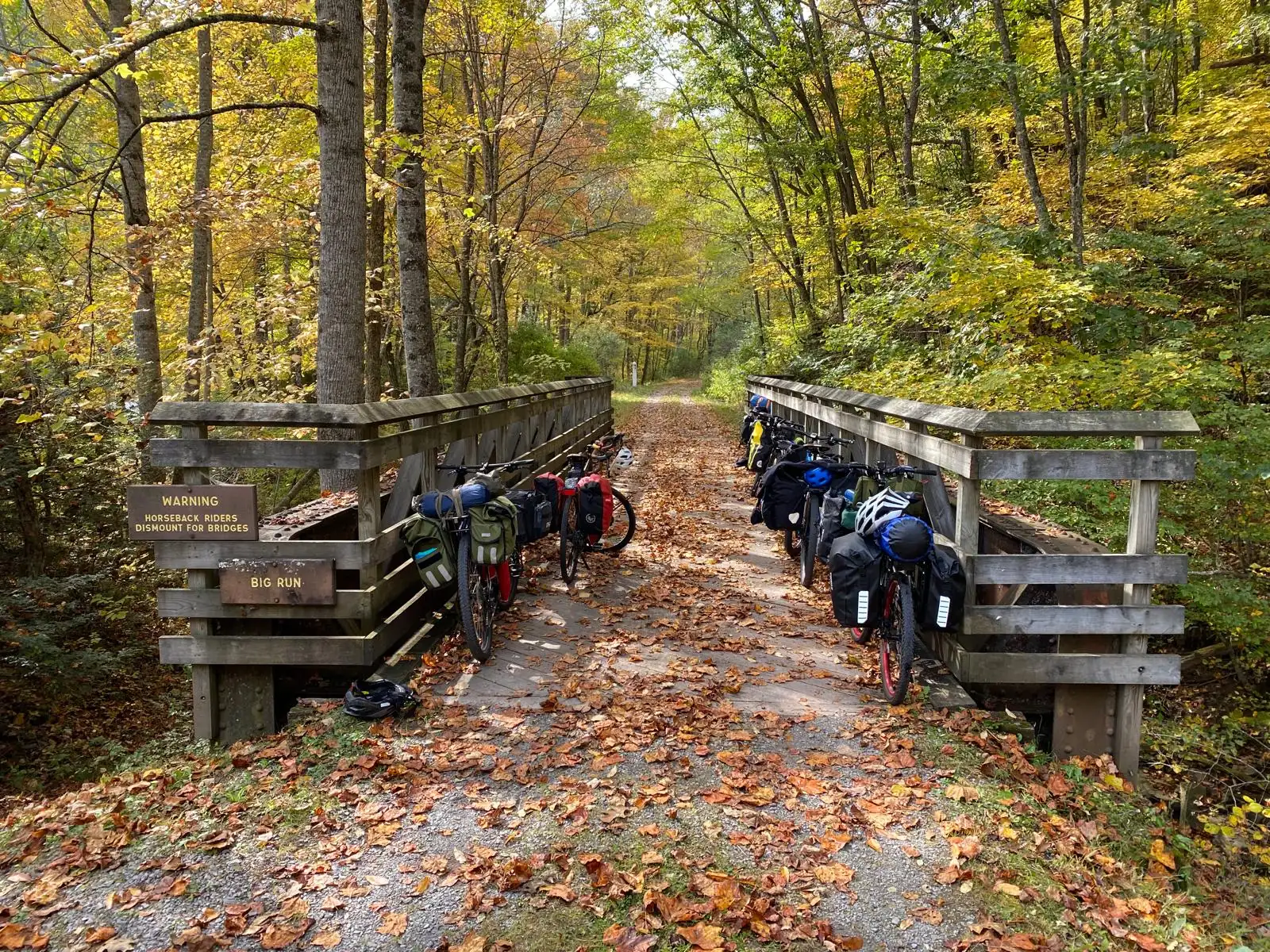 Access point on the Greenbrier River Trail in Pocahontas County WV