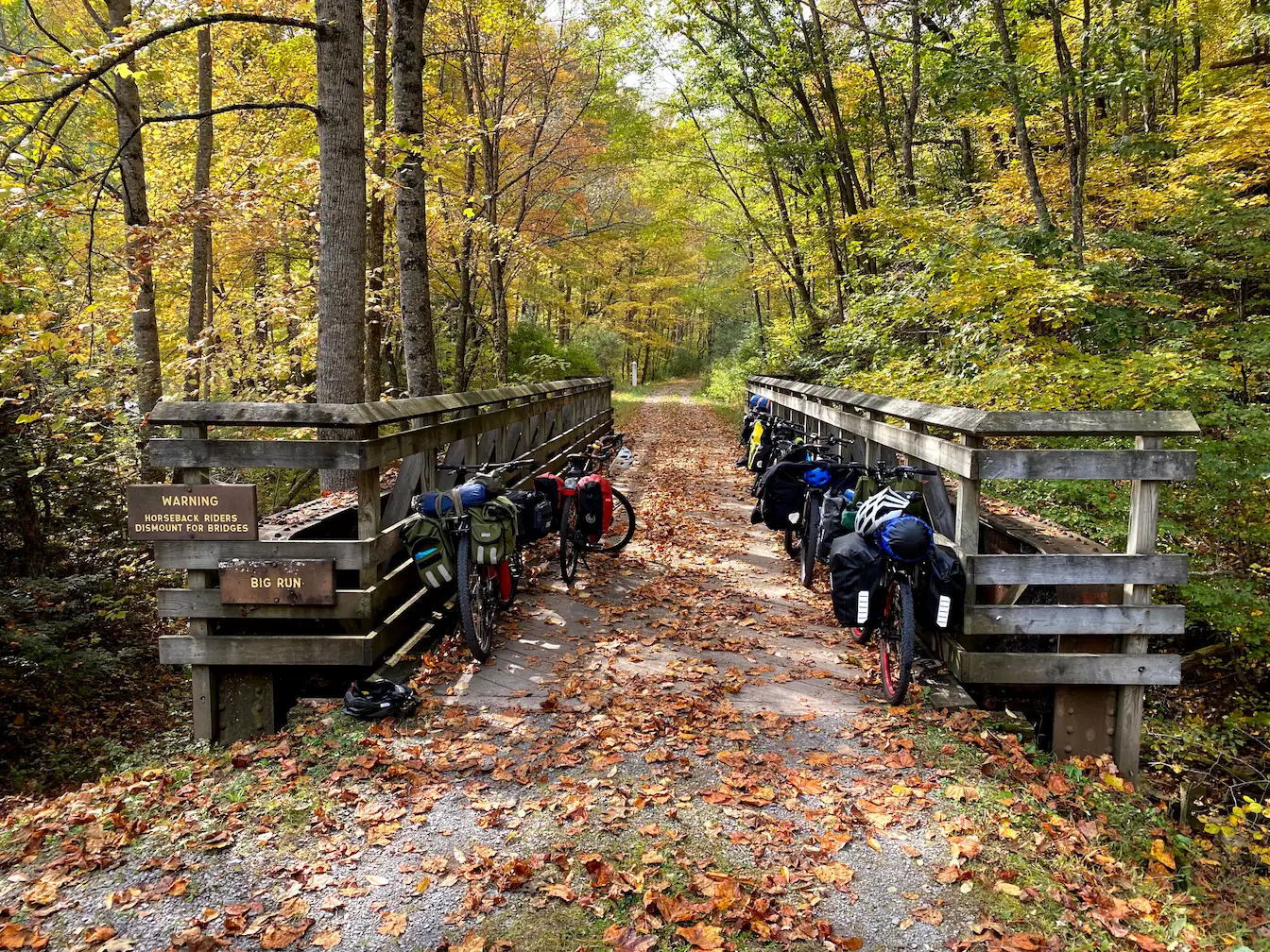 Access point on the Greenbrier River Trail in Pocahontas County WV
